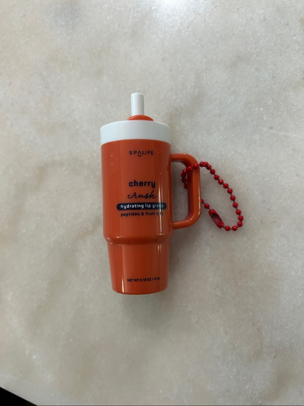 SpaLife Cherry Crush Hydrating Lip Gloss Keychain 0.13 oz Tumbler Style Cup Balm - Picture 3 of 11